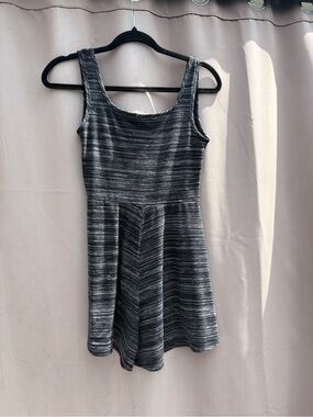 Sleeveless Black & Gray Fit-and-Flare romper
